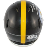 TJ Watt Autographed/Signed Pittsburgh Steelers Mini Helmet Beckett Witness 54034
