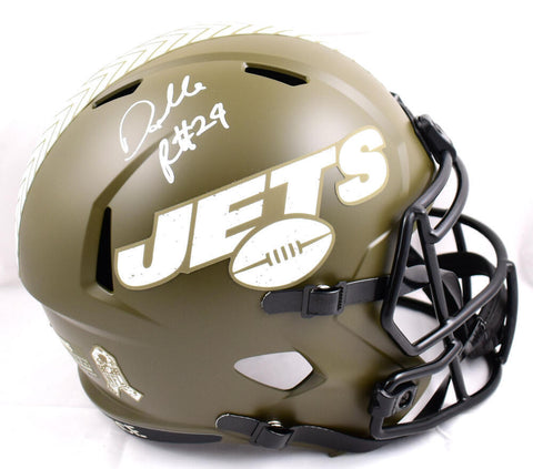 Darrelle Revis Signed Jets F/S Salute to Service Speed Helmet-Beckett W Hologram