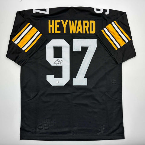 Autographed/Signed Cameron Cam Heyward Pittsburgh Retro Black Jersey Beckett COA
