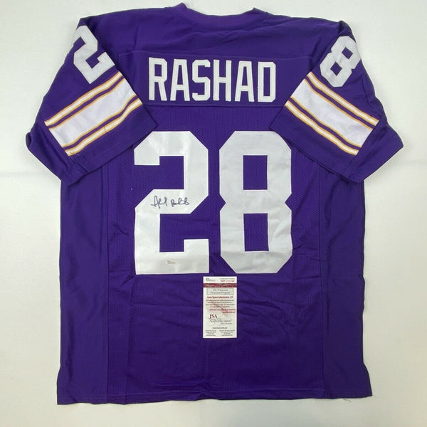 Autographed/Signed AHMAD RASHAD Minnesota Purple Football Jersey JSA COA Auto