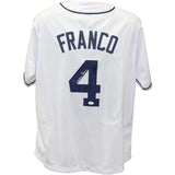 Wander Franco Autographed/Signed Pro Style White Jersey JSA 43531