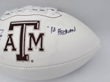 Johnny Manziel Autographed Texas A&M White Logo Football 12 Heisman JSA WP142568