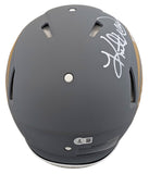 Rams Marshall Faulk & Kurt Warner Signed Slate F/S Speed Proline Helmet BAS Wit