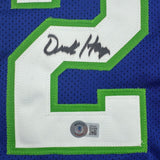 Framed Autographed/Signed Derek Harper35x39 Dallas Blue Jersey Beckett COA