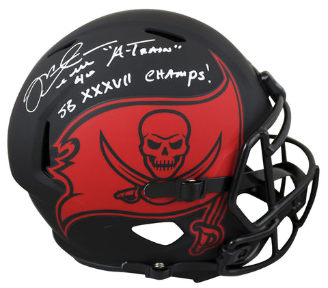 Buccaneers Mike Alstott "2x Insc" Signed Eclipse Full Size Speed Rep Helmet BAS