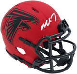 MICHAEL VICK AUTOGRAPHED FALCONS RAVE RED MINI HELMET BECKETT WITNESS 243636