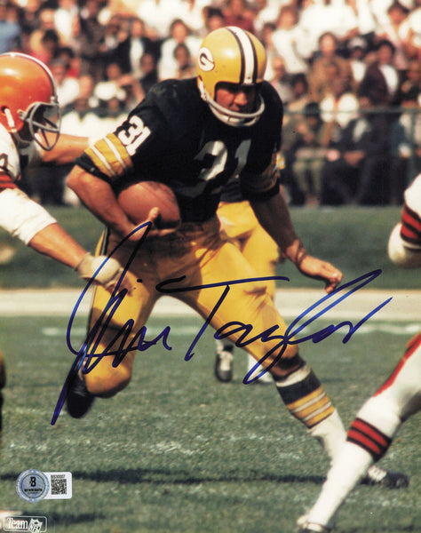 Jim Taylor Autographed 8x10 Photo Green Bay Packers Beckett BAS QR #BS32007