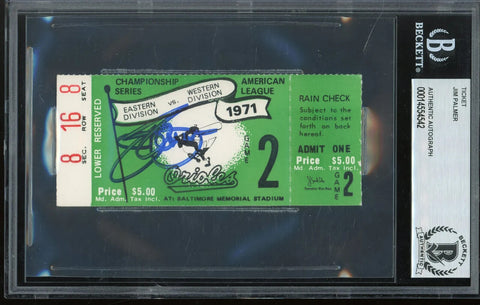 Jim Palmer Signed 1971 ALCS Game 2 Ticket Stub-Orioles Vs. Athletics (Beckett)