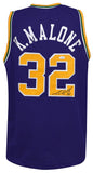 Karl Malone (UTAH JAZZ) Signed Purple Custom Basketball Jersey - (JSA COA)