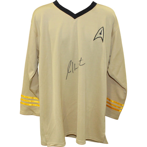 William Shatner Autographed/Signed Star Trek Uniform Shirt Beckett Witness 54632