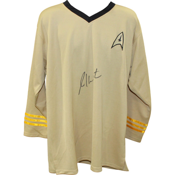 William Shatner Autographed/Signed Star Trek Uniform Shirt Beckett Witness 54632
