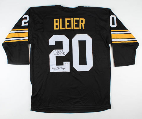 Rocky Bleier Signed Pittsburgh Steelers Jersey Inscribd "4xSB Champs" (Beckett)