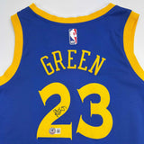 Autographed/Signed Draymond Green Golden State Blue Basketball Jersey BAS COA