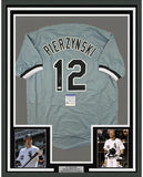 FRAMED Autographed/Signed AJ A.J. PIERZYNSKI 35x39 Grey Jersey PSA COA