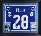 Marshall Faulk Authentic Signed Blue Pro Style Framed Jersey BAS Witnessed