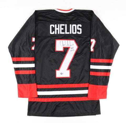 Chris Chelios Signed Chicago Blackhawks Jersey Inscribed "HOF 13" (Beckett)