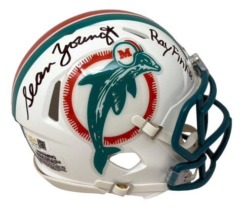 Sean Young Signed Ace Ventura Miami Dolphins Mini Helmet Inscribd Ray Finkle JSA