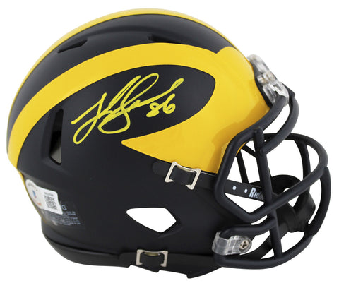 Michigan Luke Schoonmaker Authentic Signed Speed Mini Helmet BAS Witnessed