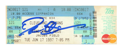 Deion Sanders Signed Cincinnati Reds 6/17/1997 @ Indians Ticket BAS 37271