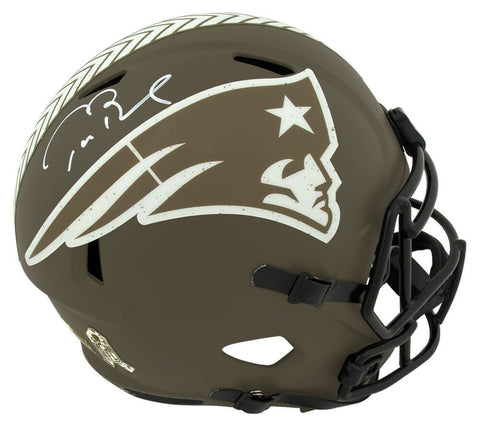 Tom Brady Signed Patriots SALUTE Riddell F/S Speed Replica Helmet -Fanatics COA