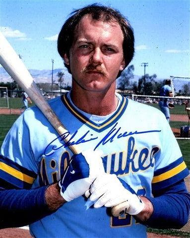 Brewers CHARLIE MOORE Signed 8x10 Photo #1 AUTO - 1982 AL CHAMPS