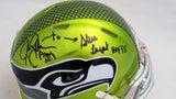 LARGENT & ZORN AUTOGRAPHED SEAHAWKS FLASH GREEN SPEED MINI HELMET MCS 211062