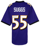 Terrell Suggs Signed Purple Custom Football Jersey - (SCHWARTZ COA)