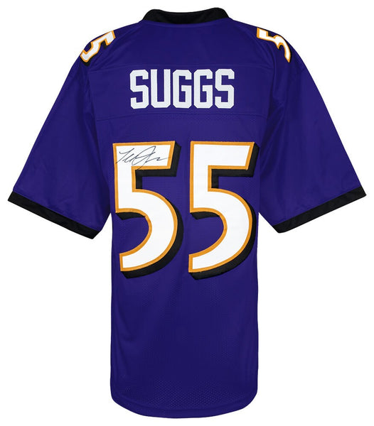 Terrell Suggs Signed Purple Custom Football Jersey - (SCHWARTZ COA)