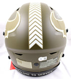 JJ Watt Autographed Texans F/S Salute to Service Speed Flex Helmet-BA W Hologram