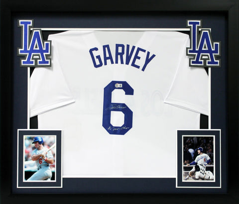 Steve Garvey "81 WS Champs" Signed White Pro Style Framed Jersey BAS Witnessed