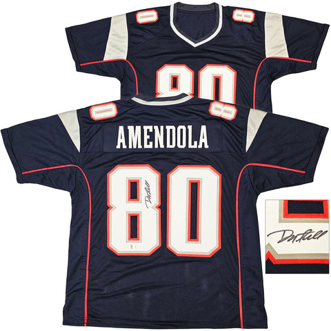 PATRIOTS DANNY AMENDOLA AUTOGRAPHED SIGNED BLUE JERSEY BECKETT WITNESS 221078