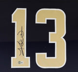 Kurt Warner Signed St. Louis Rams 35x43 Framed Jersey (Beckett) Super Bowl XXXIV
