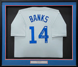 CHICAGO CUBS ERNIE BANKS AUTOGRAPHED FRAMED GRAY JERSEY "MR. CUB" PSA/DNA 202409