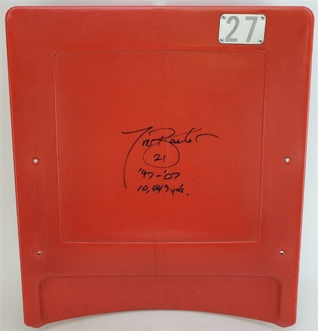 Tiki Barber "97-07, 10,449 Yds" Signed Authentic Meadowlands Seatback (Steiner)