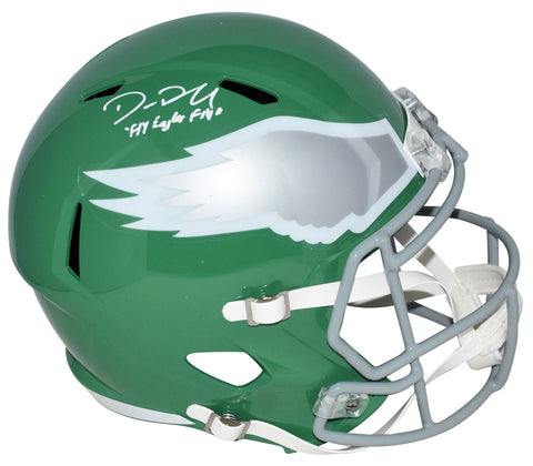 BIG DOM DISANDRO SIGNED PHILADELPHIA EAGLES KELLY GREEN FULL SIZE HELMET BECKETT