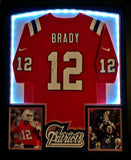 Tom Brady Signed 32x41 Patriots Framed Jersey Display w/LED Lights TriStar Holo