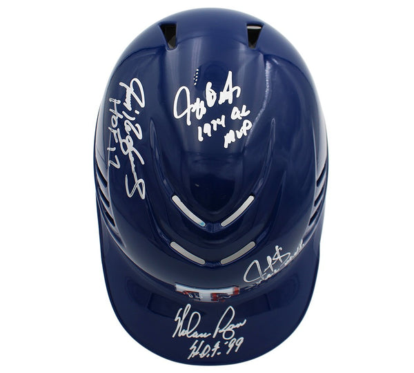 N Ryan, A Rodriguez, J Burroughs, J Gonzalez Signed Texas Rangers MLB Helmet
