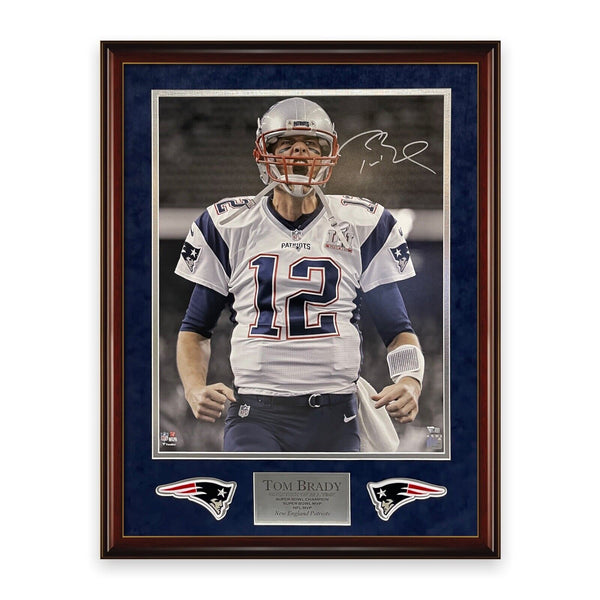 Tom Brady Signed Autographed Photograph Framed To 24x32 Fanatics