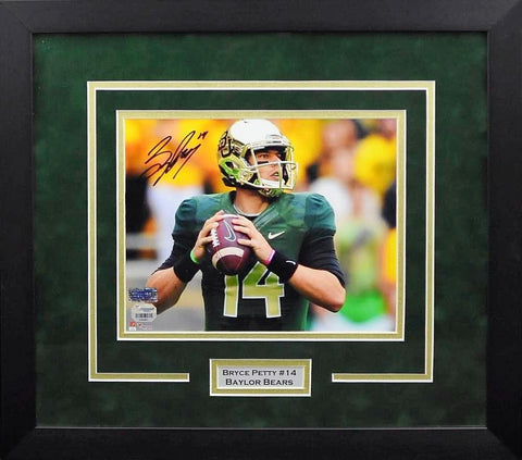 BRYCE PETTY AUTOGRAPHED BAYLOR BEARS FRAMED 8x10 PHOTO FANATICS