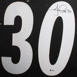 James Conner Signed Steeler 35x43 Framed Jersey (Beckett) 2017 3rd RD Draft Pck