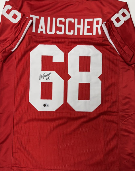 MARK TAUSCHER Signed Replica Red Badgers Jersey - Wisconsin Badgers - BAS