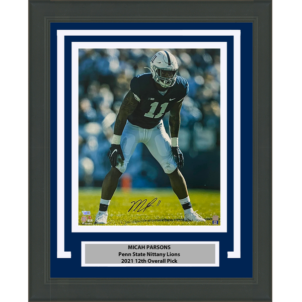 Framed Autographed/Signed Micah Parsons Penn State 16x20 Photo Fanatics COA