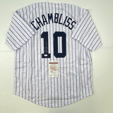 Autographed/Signed Chris Chambliss New York Pinstripe Jersey JSA COA