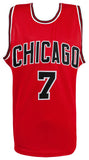 Toni Kukoc (BULLS) Signed Red Custom Basketball Jersey - (SCHWARTZ COA)