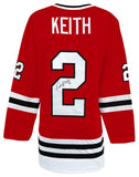 Duncan Keith Signed Red Custom Long Sleeve Hockey Jersey - (SCHWARTZ COA)