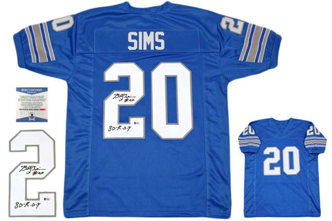 Billy Sims Autographed SIGNED Jersey - Beckett Authentic - Blue
