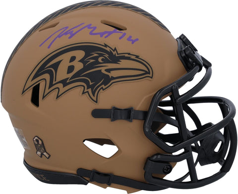 Kyle Hamilton Baltimore Ravens Signed 2023 Salute to Service Speed Mini Helmet