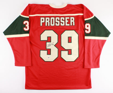 Nate Prosser Signed Wild Jersey (Beckett) NHL Career 2010-2021 / Defenseman
