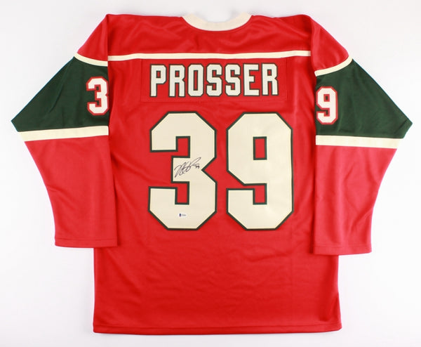 Nate Prosser Signed Wild Jersey (Beckett) NHL Career 2010-2021 / Defenseman