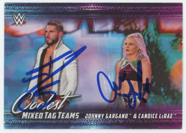 Johnny Gargano & Candice LeRae WWE Signed 2021 Topps #MT-10 Card BAS #BS86679